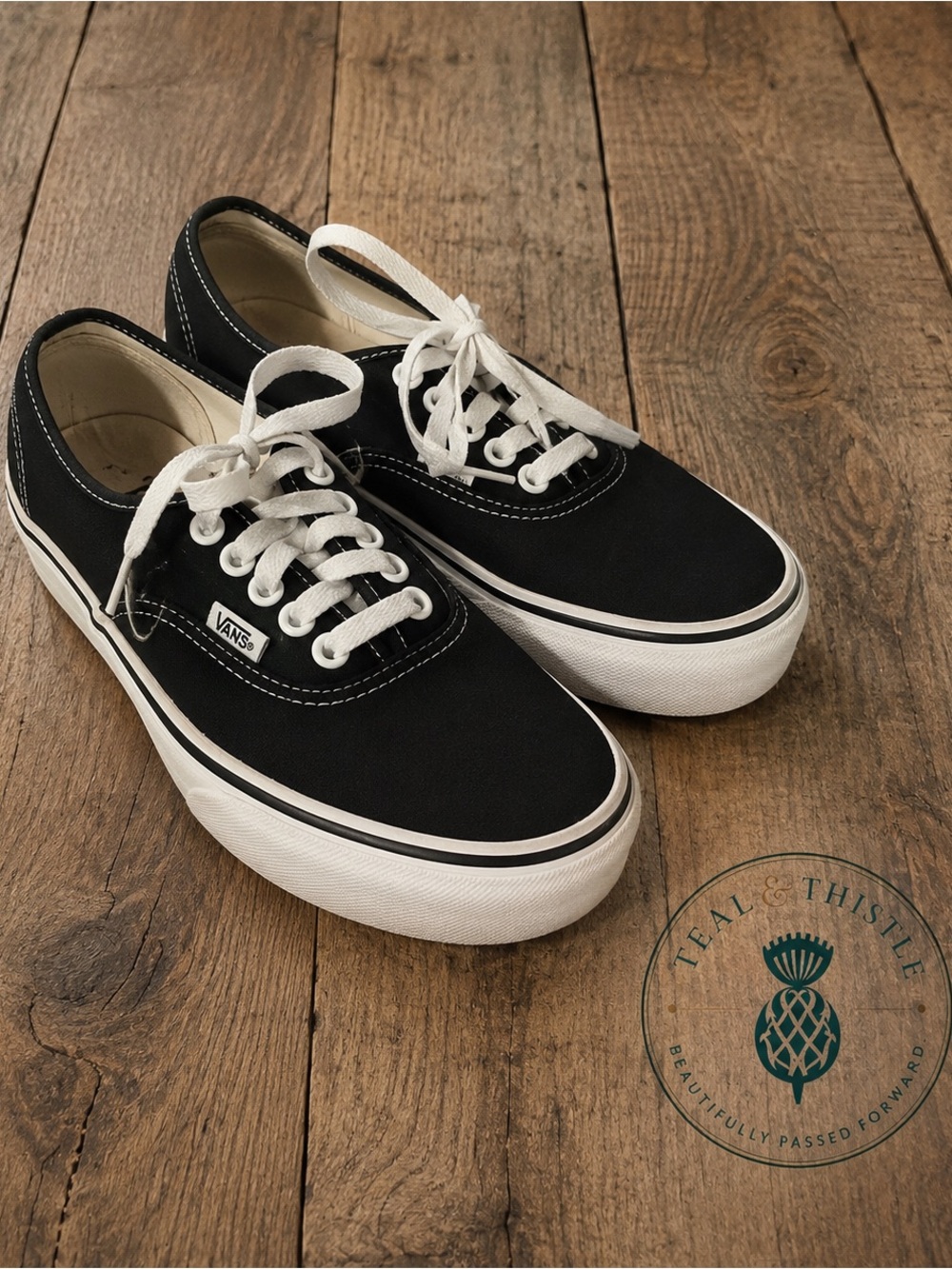 Vans Black and White Classic Low-Top Canvas Sneakers
